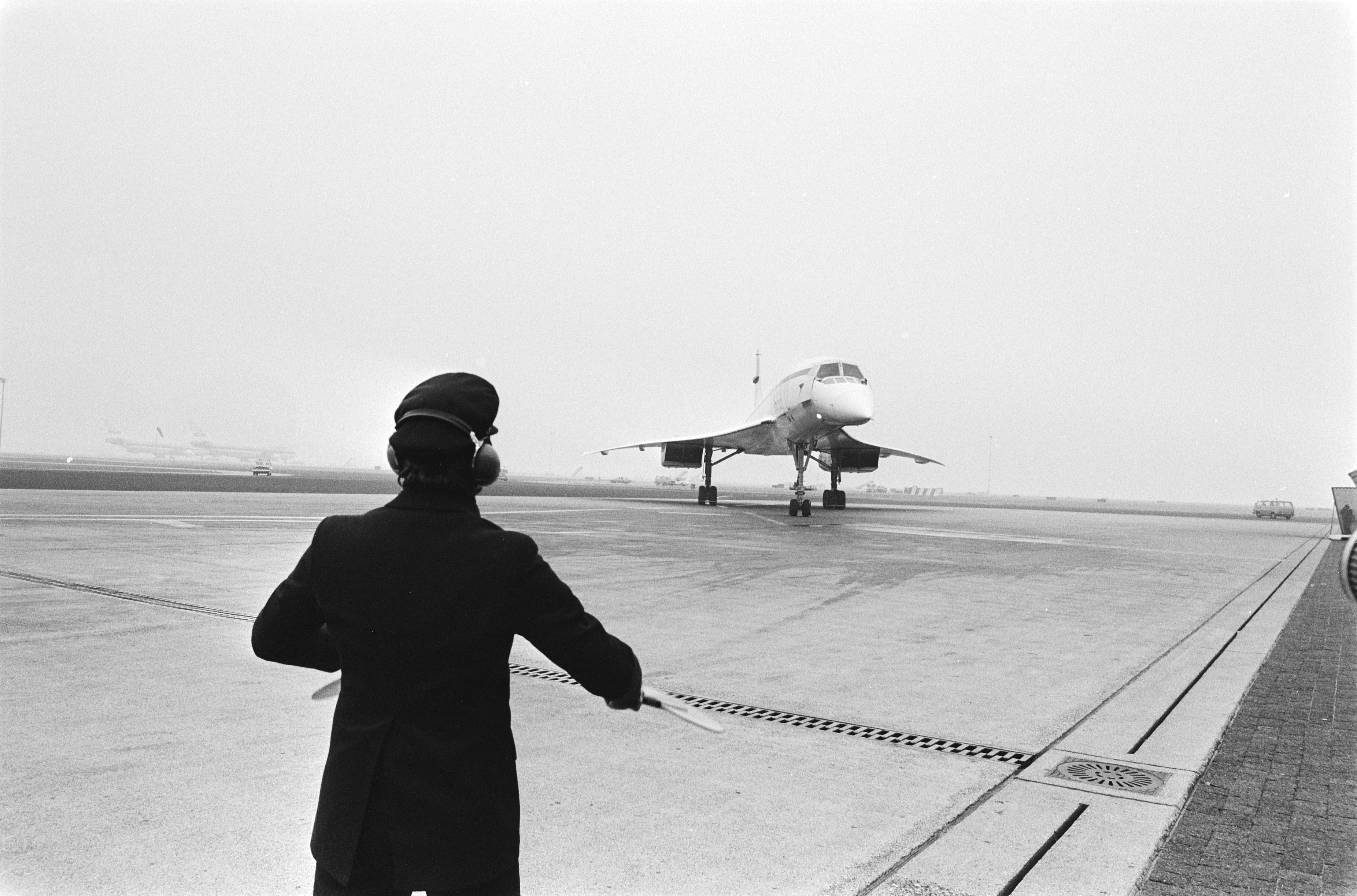 A Concorde airliner on the ground