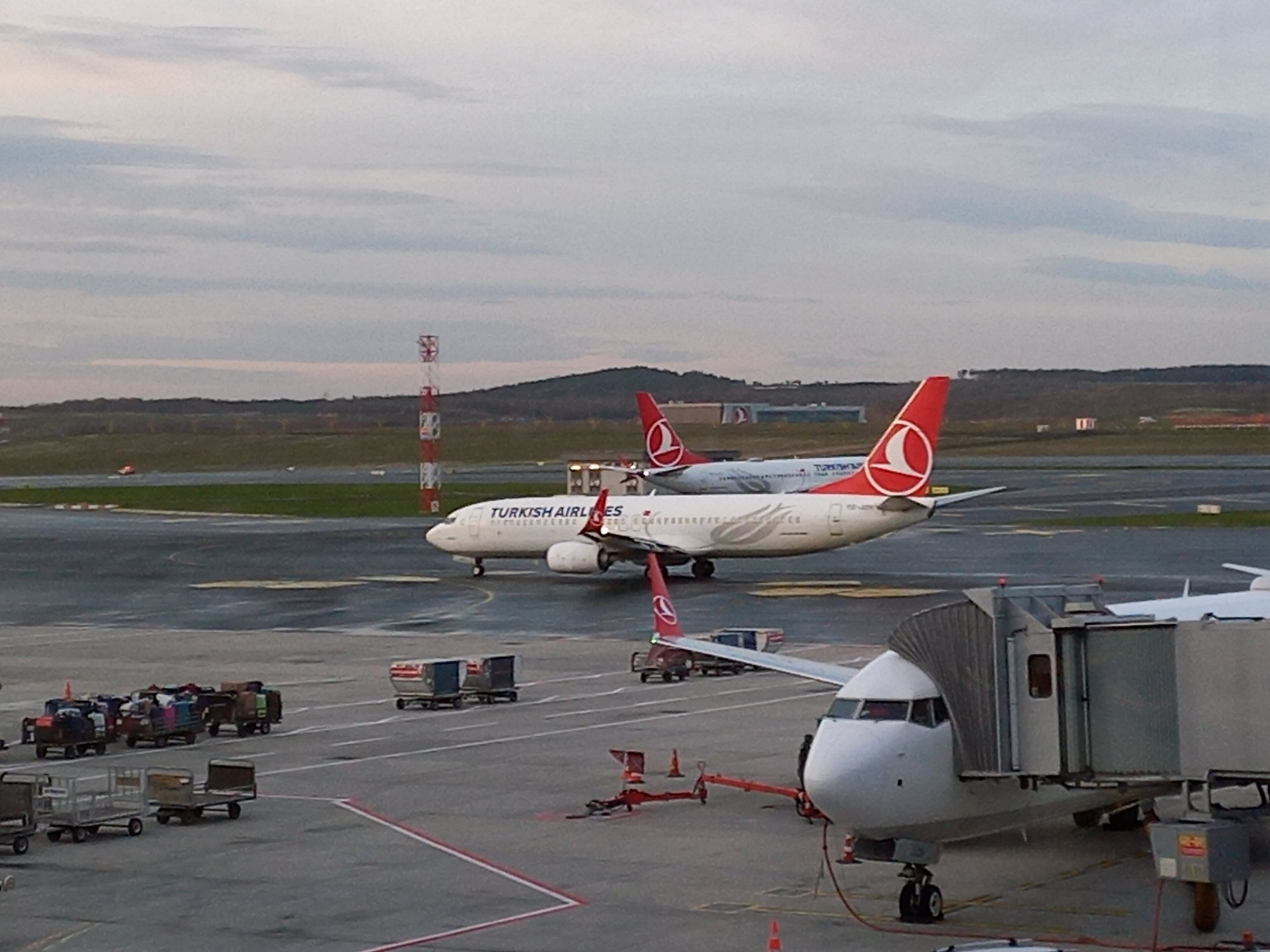 Turkish Airlines aircraft on the apron at Istanbul Airport