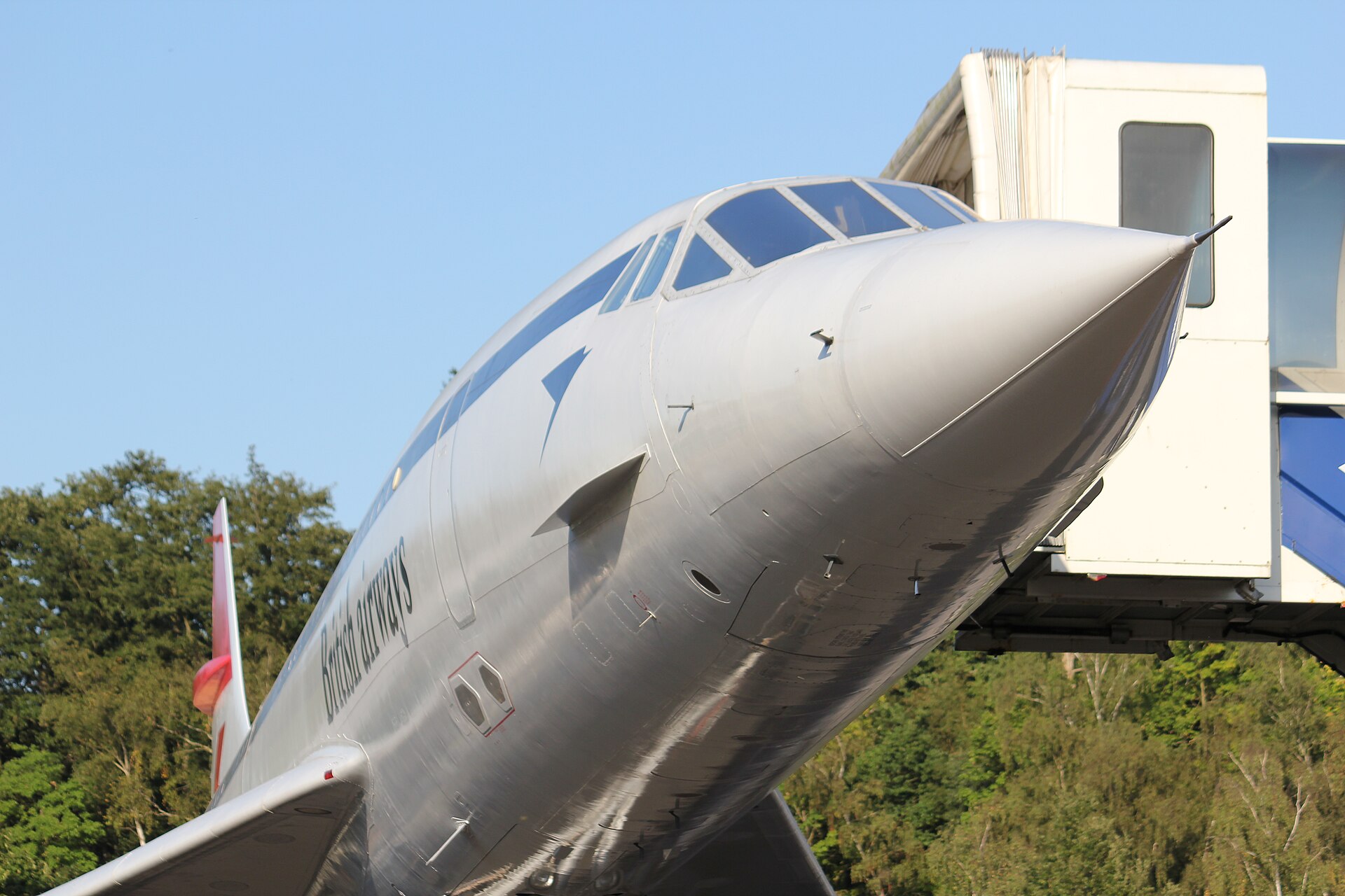 Concorde's distinctive drooping nose, close up