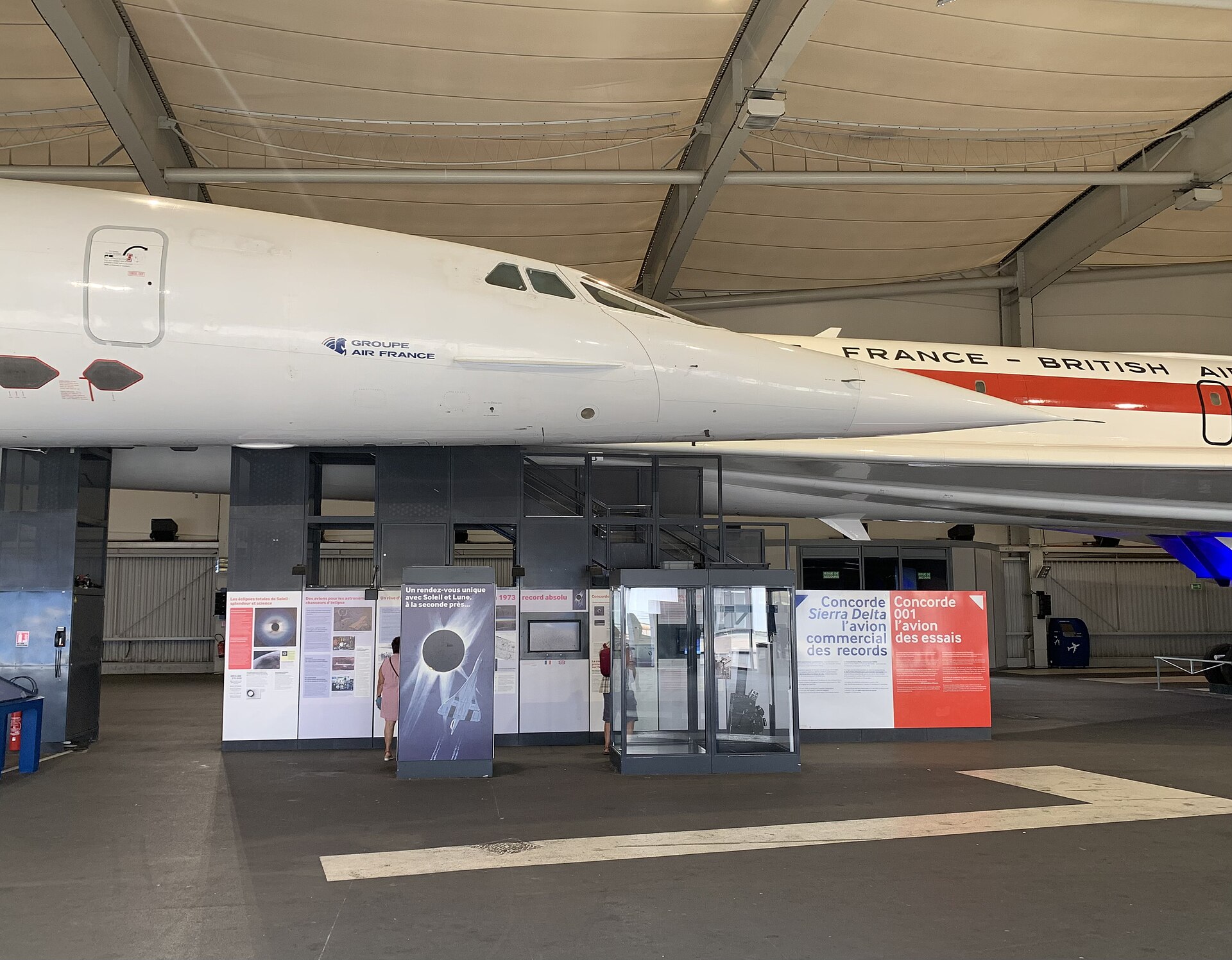 Two Concordes preserved side by side
